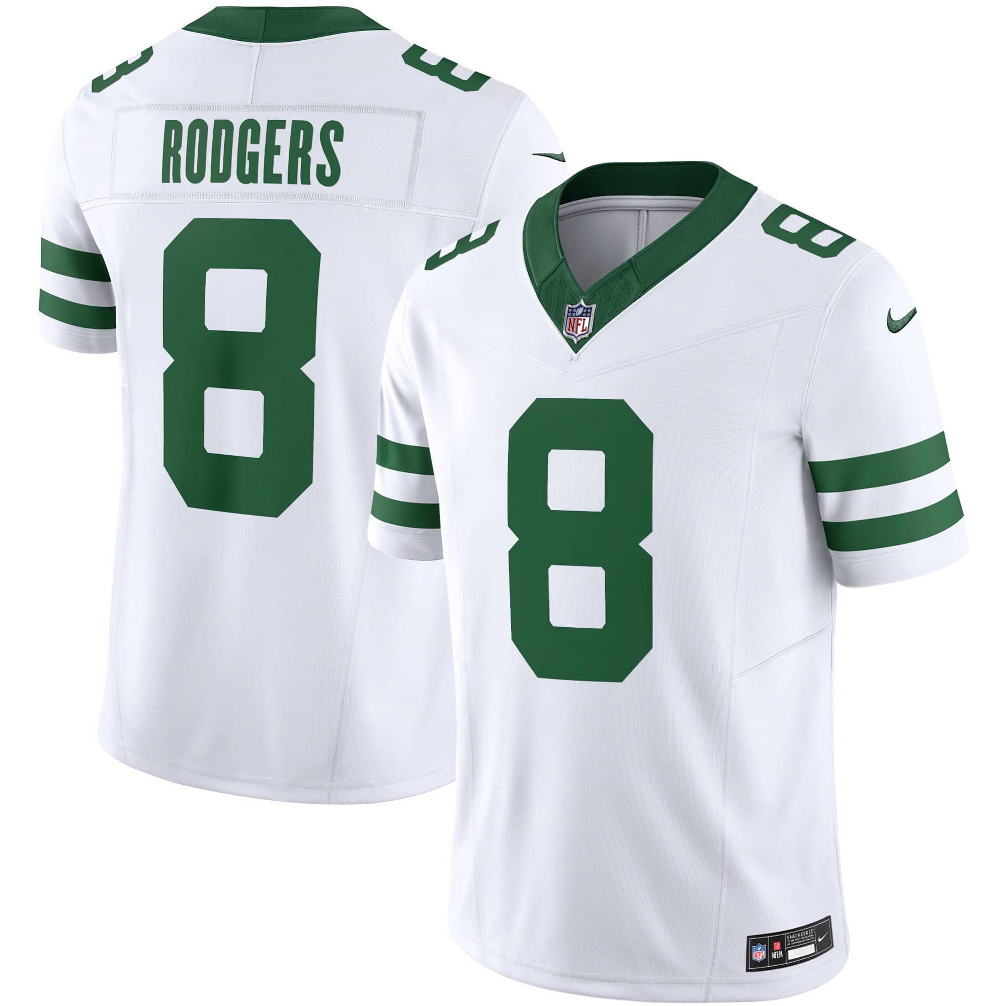 Men New York Jets #8 Rodgers White 2024 Nike Limited NFL Jersey